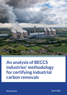 An analysis of BECCS industries' methodology for certifying industrial carbon removals