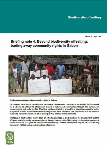 Beyond biodiversity offsetting; trading away community rights in Gabon